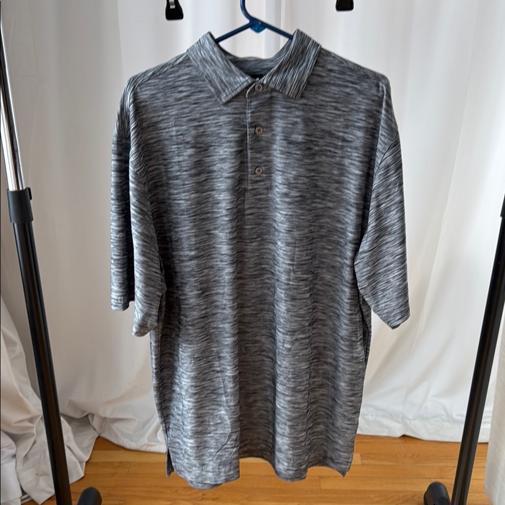 FootJoy Gray Polo Shirt with Heathered Texture